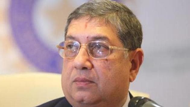 A file photo of N Srinivasan.(Hindustan Times)