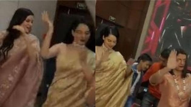 Kangana Ranaut dances with Rangoli Chandel and Ritu.