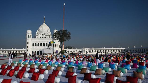 A view of the Shrine of Baba Guru Nanak Dev at Gurdwara Darbar Sahib, in Kartarpur. Prime Minister Narendra Modi thanked Pakistan Prime Minister Imran Khan for respecting the sentiments of India while speaking on the occasion of the historic opening. (Aamir Qureshi / AFP) 