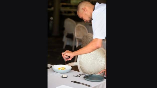 Replacing Maldon salt from England, Baleni salt is served in dainty ceramic bowls on every table inside the old English-style building built in 1800. Top chefs prize it for crystals that are tiny, evenly-sized and chunky and with an inimitable savour. “It gives quite a mineral taste to anything you do and it’s very salty, so a little goes a long way,” Esau said. (Michele Spatari / AFP) Replacing Maldon salt from England, Baleni salt is served in dainty ceramic bowls on every table inside the old English-style building built in 1800. Top chefs prize it for crystals that are tiny, evenly-sized and chunky and with an inimitable savour. “It gives quite a mineral taste to anything you do and it’s very salty, so a little goes a long way,” Esau said. (Michele Spatari / AFP)