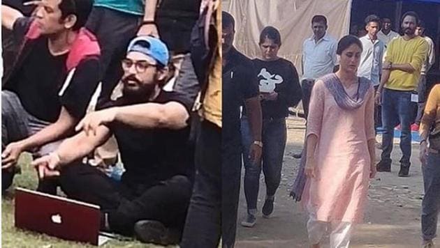 Aamir Khan and Kareena Kapoor filming Laal Singh Chaddha in Chandigarh.