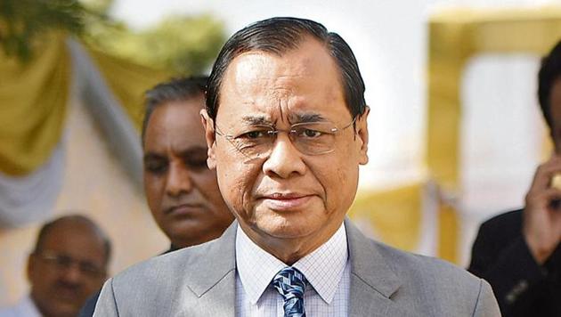 Chief Justice of India Ranjan Gogoi took the other members of the five-judge bench, which delivered the Ram Janmabhoomi-Babri Masjid judgment, to dinner on Saturday night.(Vipin Kumar/ Hindustan Times)