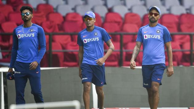 Indian cricket team players during a practice session. (PTI) Indian cricket team players during a practice session. (PTI)