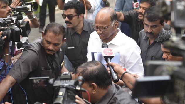 Sharad Pawar has been in touch with the Shiv Sena over the past fortnight, mostly via Sena’s Sanjay Raut who has thrice visited Pawar at his south Mumbai residence.(Kunal Patil/HT Photo)