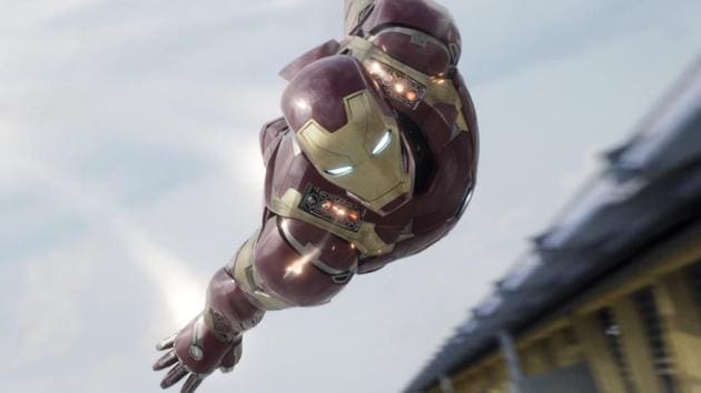 In this image released by Disney, Iron Man, portrayed by Robert Downey Jr., appears in a scene from Captain America: Civil War.(AP)