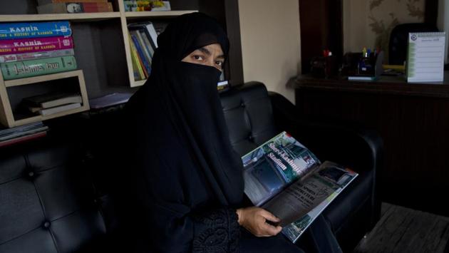 Sahana Fatima, the first female entrepreneur in printing who runs the only sports magazine in the Kashmir valley, is seen inside her office in Srinagar. Fatima says they were unable to print the August edition due to the blockade. “Even if we had decided to print, what would we write about? There was nothing happening as far as sports activities were concerned. Everything has come to a standstill.” (Dar Yasin / AP) Sahana Fatima, the first female entrepreneur in printing who runs the only sports magazine in the Kashmir valley, is seen inside her office in Srinagar. Fatima says they were unable to print the August edition due to the blockade. “Even if we had decided to print, what would we write about? There was nothing happening as far as sports activities were concerned. Everything has come to a standstill.” (Dar Yasin / AP)