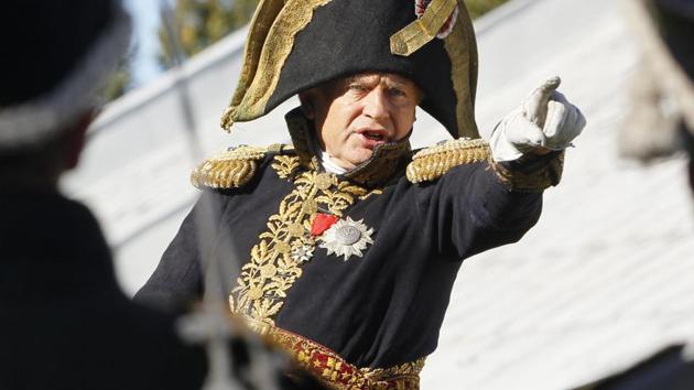 Oleg Sokolov, a history professor at St. Petersburg State University, wears a 1812-era French army general's uniforms during a staged battle re-enactment to mark the 200th anniversary of the battle of Borodino. (AP file photo) Oleg Sokolov, a history professor at St. Petersburg State University, wears a 1812-era French army general's uniforms during a staged battle re-enactment to mark the 200th anniversary of the battle of Borodino. (AP file photo)