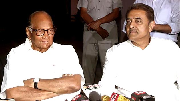 New Delhi, Nov 04 (ANI): NCP Chief Sharad Pawar and President of Maharashtra Pradesh Congress Committee Ashok Chavan during a press conference in New Delhi on Monday. (ANI Photo) New Delhi, Nov 04 (ANI): NCP Chief Sharad Pawar and President of Maharashtra Pradesh Congress Committee Ashok Chavan during a press conference in New Delhi on Monday. (ANI Photo)