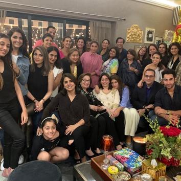 Nitasha Nanda (seated in white) with family and friends at one of her birthday celebrations in the city.