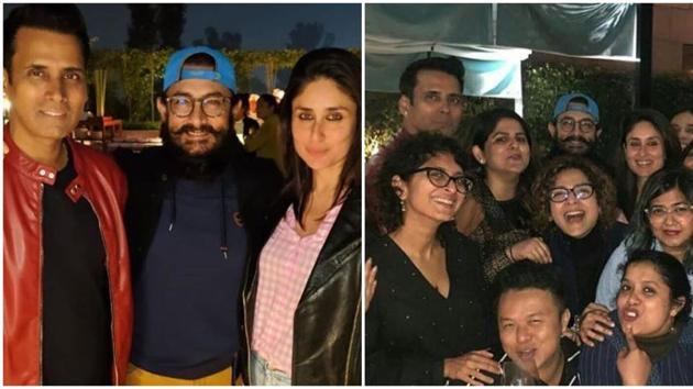 Kareena Kapoor and Aamir Khan with Laal Singh Chaddha team in Chandigarh.(Instagram)