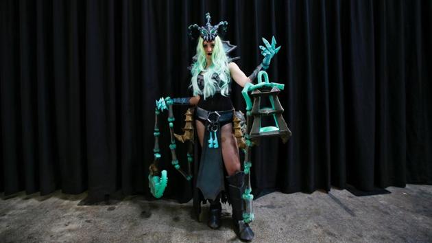 A participant wearing a cosplay costume attends the 6th Hero Festival. (REUTERS)