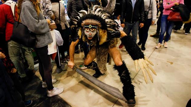 A participant wearing a cosplay costume attends the 6th Hero Festival. (REUTERS)