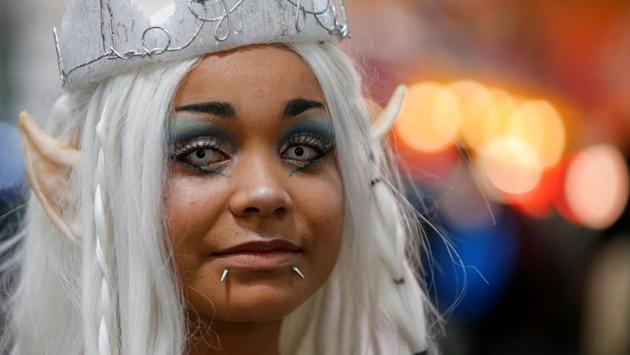 A participant wearing a cosplay costume attends the 6th Hero Festival in Marseille, France. (REUTERS)