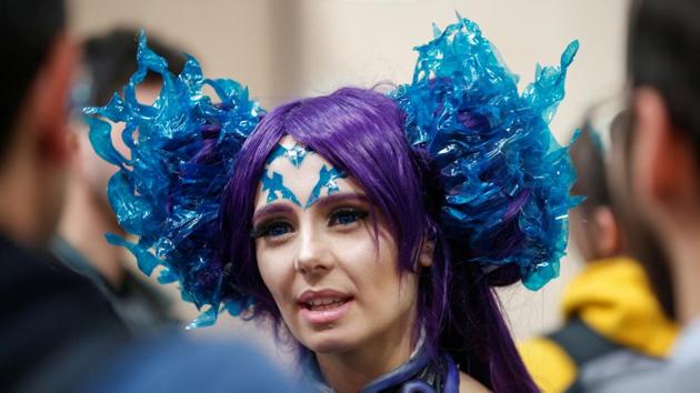 A participant wearing a cosplay costume attends the 6th Hero Festival in Marseille, France. (REUTERS)