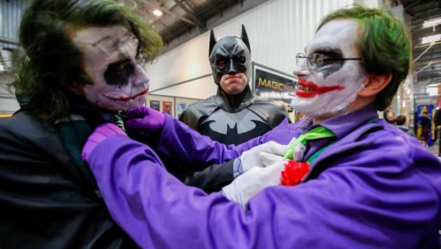 Participants wearing cosplay costumes attend the 6th Hero Festival in Marseille, France. (REUTERS)