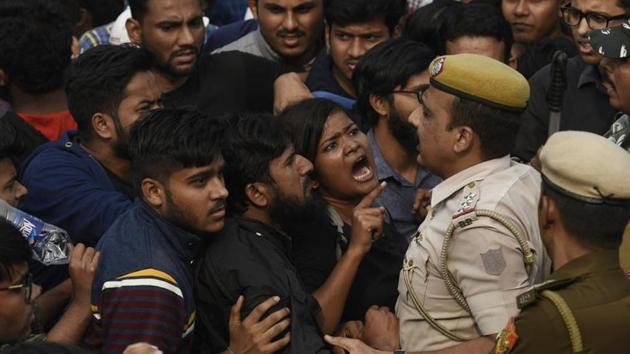 The decisions were taken in the meeting of the executive committee that had to be shifted outside the campus fearing protests by students (Photo by Biplov Bhuyan/ Hindustan Times)