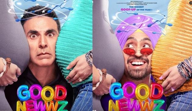 Good Newwz posters: Akshay Kumar, Diljit Dosanjh feature in first look from the December release.