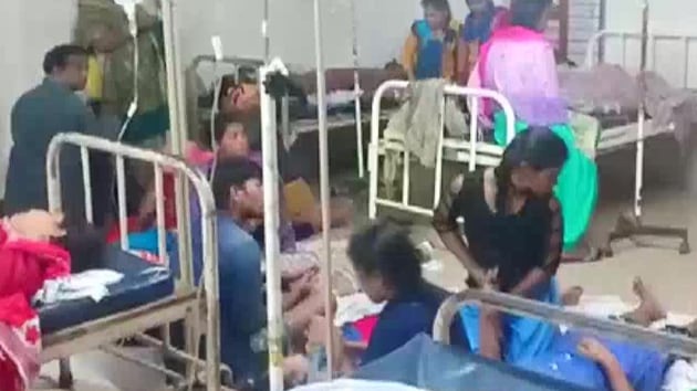 Around 90 women workers, many of whom were minors, fell ill after inhaling chlorine gas which had reportedly leaked from one of the units of a leading prawn processing plant in the coastal Balasore district of Odisha. (ANI/Twitter) Around 90 women workers, many of whom were minors, fell ill after inhaling chlorine gas which had reportedly leaked from one of the units of a leading prawn processing plant in the coastal Balasore district of Odisha. (ANI/Twitter)