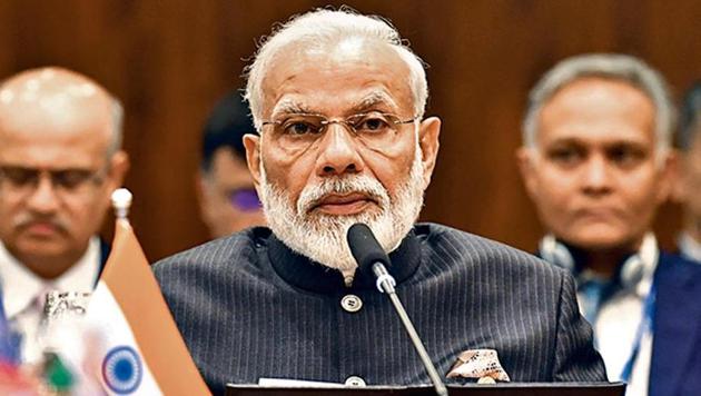 Prime Minister Narendra Modi addressing the Plenary session of the 11th BRICS Summit in Brasilia on Thursday. (Photo: ANI) Prime Minister Narendra Modi addressing the Plenary session of the 11th BRICS Summit in Brasilia on Thursday. (Photo: ANI)