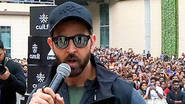 Hrithik Roshan during the event at Embassy Tech Village, in Bengaluru. (PTI) Hrithik Roshan during the event at Embassy Tech Village, in Bengaluru. (PTI)