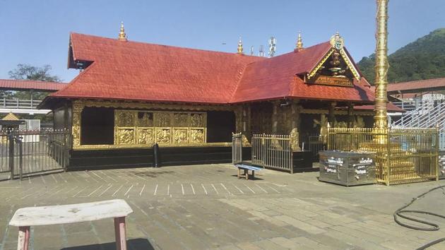 Lord Ayyappa Temple, in Sabarimala, Kerala, Thursday, Nov. 14, 2019. The temple is set to open on November 16, 2019.(PTI)