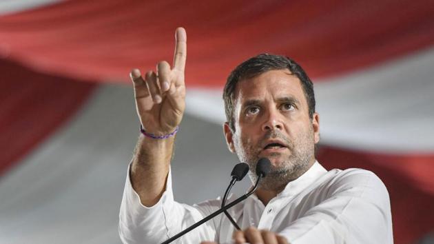 Rahul Gandhi’s slogan was a riff off Prime Minister Narendra Modi’s statement in 2014 that he was a chowkidar who would not allow any corruption on his watch.(PTI)