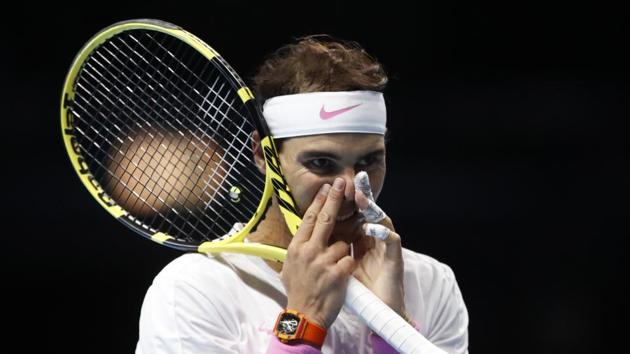 Rafael Nadal during the ATP World Tours Finals. (AP) Rafael Nadal during the ATP World Tours Finals. (AP)