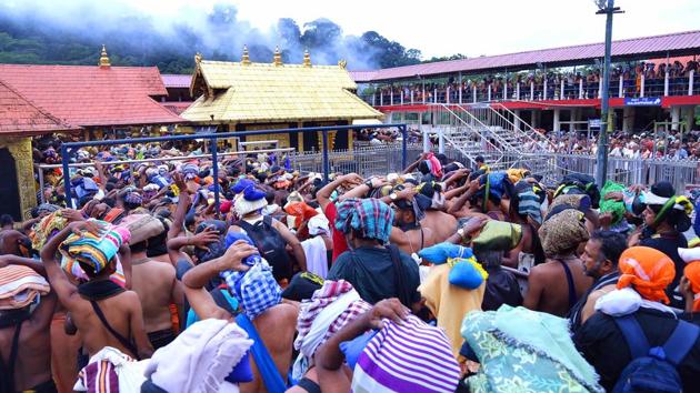 The opening of the Sabarimala temple comes two days after a five-judge bench of the Supreme Court had referred a clutch of petitions seeking a review of its order last year, which paved the way for the entry of women of all ages into the shrine dedicated to Lord Ayyappa to a larger seven-judge bench by a majority 3:2 ruling.(ANI file photo)