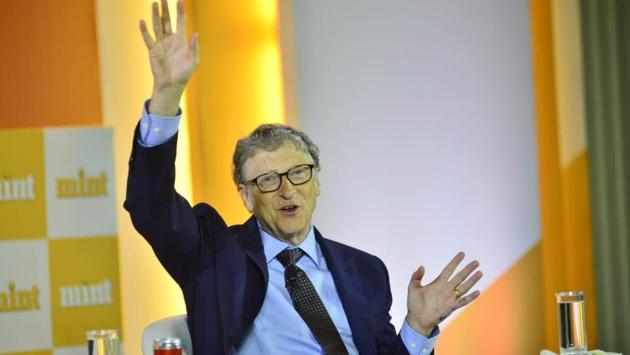 Bill Gates, who co-chairs the Bill and Melinda Gates Foundation, at Mint Visionaries in New Delhi on Sunday. (HT PHOTO.) Bill Gates, who co-chairs the Bill and Melinda Gates Foundation, at Mint Visionaries in New Delhi on Sunday. (HT PHOTO.)