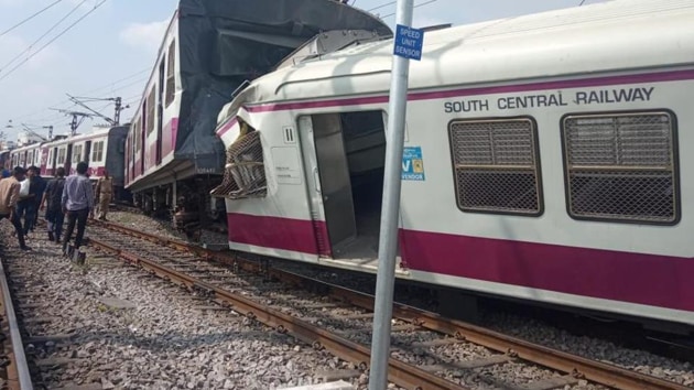 L Chandrasekhar, who was steering the Multi-Modal Transport System (MMTS) train, was crushed in the driver’s cabin after the collision. (HT Photo) L Chandrasekhar, who was steering the Multi-Modal Transport System (MMTS) train, was crushed in the driver’s cabin after the collision. (HT Photo)