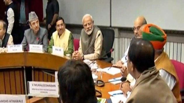 At the meeting attended by 27 parties, Prime Minister Modi said most important job of the House is to discuss and debate, Parliamentary Affairs Minister Pralhad Joshi told reporters. (DD New/Twitter) At the meeting attended by 27 parties, Prime Minister Modi said most important job of the House is to discuss and debate, Parliamentary Affairs Minister Pralhad Joshi told reporters. (DD New/Twitter)
