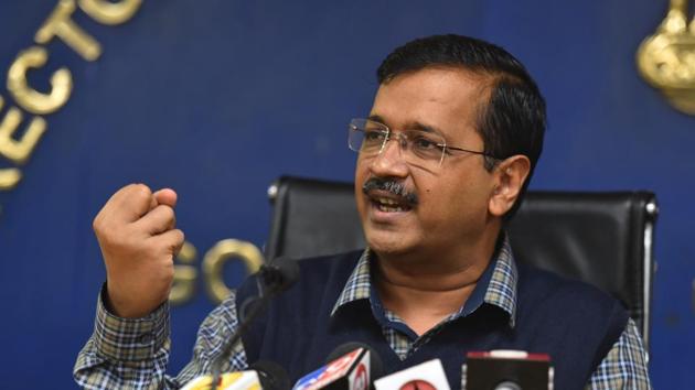 Delhi Chief Minister Arvind Kejriwal in a retweet commented that his party has already done in Delhi all the work that’s being promised by American political parties to their people. (Sanchit Khanna/HT PHOTO) Delhi Chief Minister Arvind Kejriwal in a retweet commented that his party has already done in Delhi all the work that’s being promised by American political parties to their people. (Sanchit Khanna/HT PHOTO)
