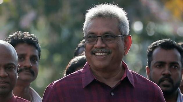 Sri Lanka People's Front party Gotabaya Rajapaksa wins presidential polls.(REUTERS Photo) Sri Lanka People's Front party Gotabaya Rajapaksa wins presidential polls.(REUTERS Photo)