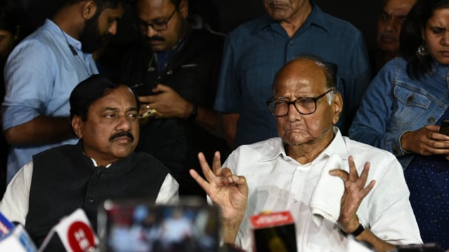 Sharad Pawar’s strategy meeting with the Congress chief comes against the backdrop of reports that Sena chief Uddhav Thackeray had cancelled his recently-announced visit to Ayodhya. (VIPIN KUMAR/HT PHOTO.) Sharad Pawar’s strategy meeting with the Congress chief comes against the backdrop of reports that Sena chief Uddhav Thackeray had cancelled his recently-announced visit to Ayodhya. (VIPIN KUMAR/HT PHOTO.)