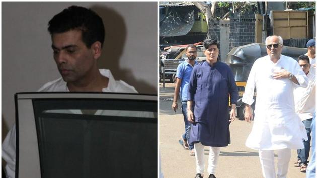 Karan Johar and Boney Kapoor visited Manish Malhotra at his residence.(Varinder Chawla)