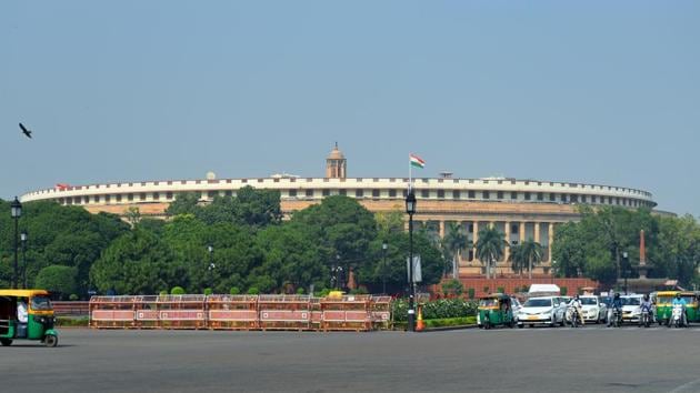 A view of Parliament House at Vijay Chowk in New Delhi, India, on Tuesday, November 5, 2019. (Amal KS/HT PHOTO) A view of Parliament House at Vijay Chowk in New Delhi, India, on Tuesday, November 5, 2019. (Amal KS/HT PHOTO)