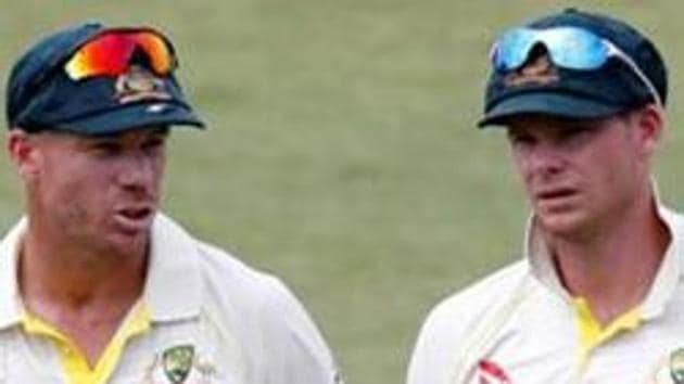 Australia's David Warner and Steve Smith leave the pitch. (REUTERS) Australia's David Warner and Steve Smith leave the pitch. (REUTERS)