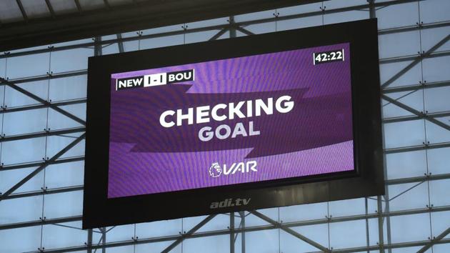 Newcastle United's DeAndre Yedlin is awarded their first goal after a VAR review.(REUTERS) Newcastle United's DeAndre Yedlin is awarded their first goal after a VAR review.(REUTERS)
