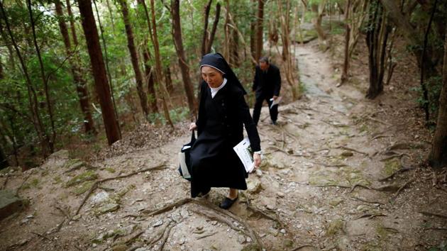 On Ikitsuki Island in southwest Japan, where Kawasaki lives, the chants are traditionally spoken and sung. But in Sotome, believers prayed silently for fear of being exposed. Murakami’s father began chanting aloud about 40 years ago at the request of fellow Hidden Christians. “In my grandfather’s day, there were several hundred,” Murakami said. “But young people are not interested. They are turning away from religion generally.” (Issei Kato / REUTERS) On Ikitsuki Island in southwest Japan, where Kawasaki lives, the chants are traditionally spoken and sung. But in Sotome, believers prayed silently for fear of being exposed. Murakami’s father began chanting aloud about 40 years ago at the request of fellow Hidden Christians. “In my grandfather’s day, there were several hundred,” Murakami said. “But young people are not interested. They are turning away from religion generally.” (Issei Kato / REUTERS)
