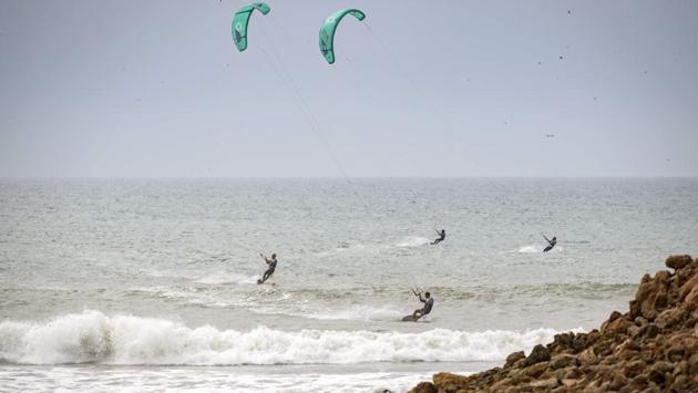 “The secret to success is to develop kitesurfing with good communication focused on the organisation of non-political events,” said Driss Senoussi, head of the Dakhla Attitude hotel group. Moroccan authorities are looking actively for investors for their development projects on the west coast, the most ambitious being the Dakhla Atlantique megaport with a budget of about $1 billion to promote fishing. (FADEL SENNA / AFP) “The secret to success is to develop kitesurfing with good communication focused on the organisation of non-political events,” said Driss Senoussi, head of the Dakhla Attitude hotel group. Moroccan authorities are looking actively for investors for their development projects on the west coast, the most ambitious being the Dakhla Atlantique megaport with a budget of about $1 billion to promote fishing. (FADEL SENNA / AFP)