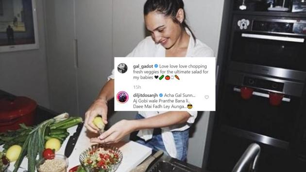 Diljit Dosanjh has left a trademark quirky comment on Gal Gadot’s new Instagram picture.