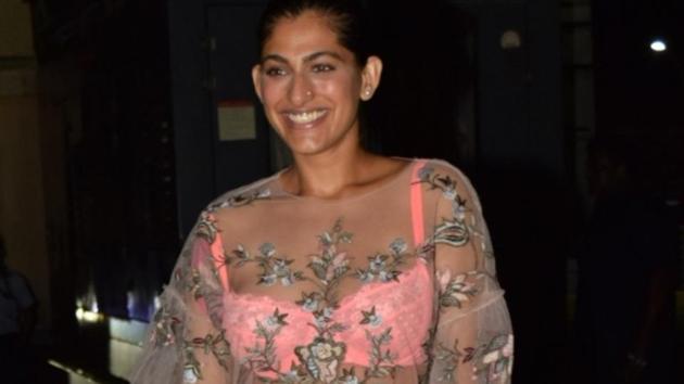 Kubbra Sait at the screening of The Sky Is Pink in Mumbai.(IANS)