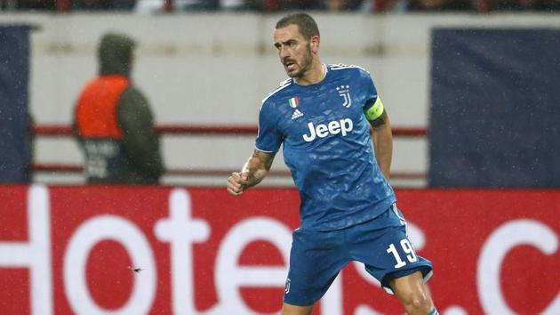 Leonardo Bonucci controls the ball during the Champions League Group D match between Lokomotiv Moscow and Juventus.(AP)