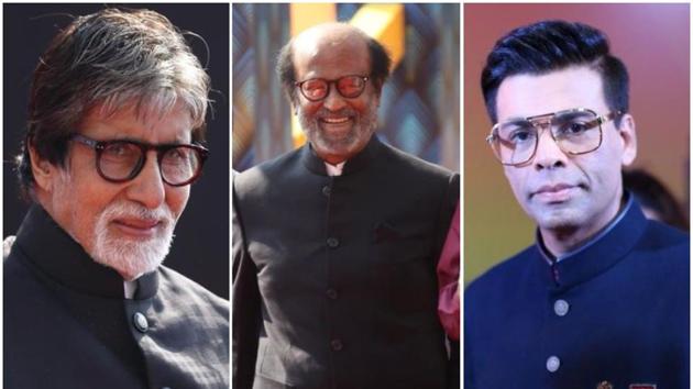 IFFI 2019: Amitabh Bachchan, Rajinikanth and Karan Johar at the event. IFFI 2019: Amitabh Bachchan, Rajinikanth and Karan Johar at the event.