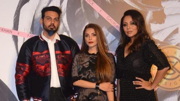 Falguni and Shane Peacock with Gauri Khan.