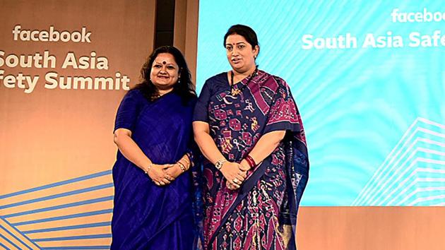 Union Minister for Women and Child Development, Smriti Irani at the South Asia Safety Summit, in New Delhi on Tuesday.(ANI)