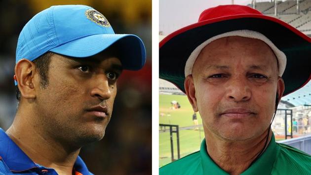 Ghosh, who has travelled from Dhaka to be a part of India’s first ever Day/Night Test against Bangladesh, is Dhoni’s ‘chai dada’.(HT Collage)