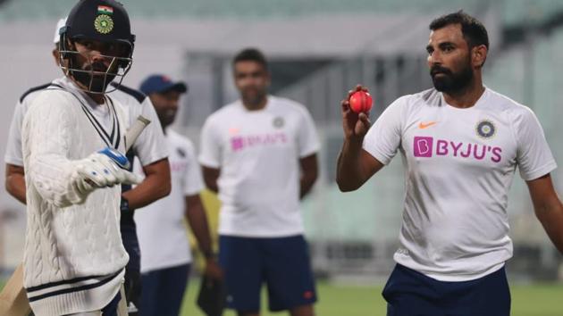 Mohammed Shami with captain Virat Kohli.(BCCI/Twitter)