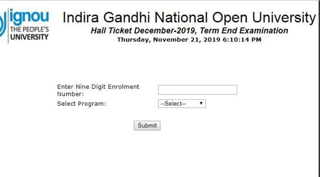 IGNOU TEE Hall Ticket For December 2019 Exam Released At Ignou.ac.in ...