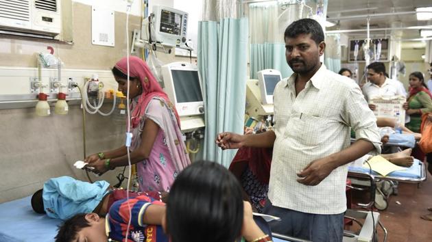 Visiting overburdened public hospitals, where patients are waitlisted for surgeries and treatment for months, is often not an option(Saumya Khandelwal/HT PHOTO)